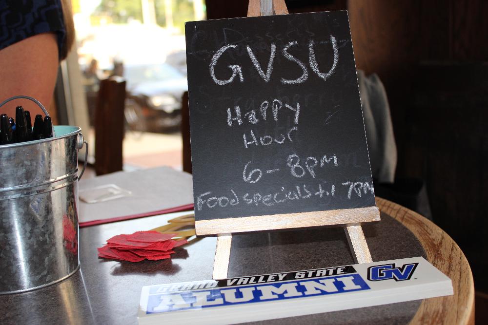 gv happy hour in chalk on at the bar's entrance